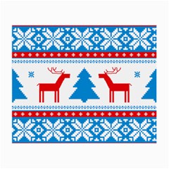 Red And Green Christmas Tree Winter Pattern Pixel Elk Buckle Holidays Small Glasses Cloth by Sarkoni