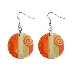 Ring Kringel Background Abstract Red Mini Button Earrings