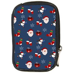 Christmas Background Design Pattern Compact Camera Leather Case by uniart180623
