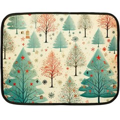 Christmas Tree Two Sides Fleece Blanket (mini) by uniart180623