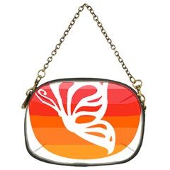 Butterfly T- Shirt Butterfly Orange Red Gradient T- Shirt Chain Purse (one Side) by EnriqueJohnson