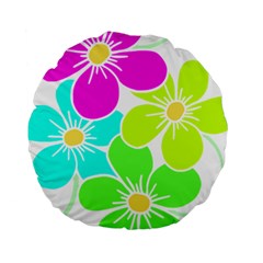 Colorful Flower T- Shirtcolorful Blooming Flower, Flowery, Floral Pattern T- Shirt Standard 15  Premium Round Cushions by EnriqueJohnson