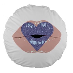 Lips -18 Large 18  Premium Flano Round Cushions by SychEva