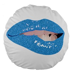 Lips -21 Large 18  Premium Flano Round Cushions by SychEva