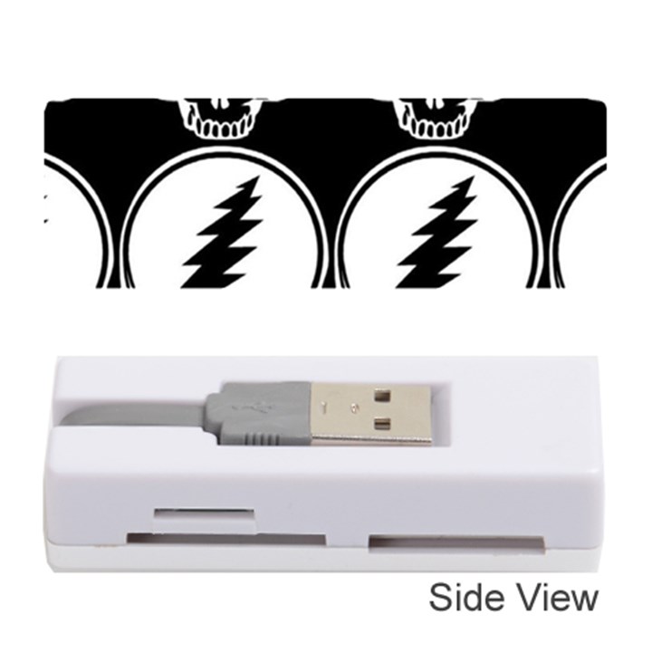 Black And White Deadhead Grateful Dead Steal Your Face Pattern Memory Card Reader (Stick)