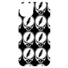 Black And White Deadhead Grateful Dead Steal Your Face Pattern Iphone 14 Plus Black Uv Print Case by Sarkoni