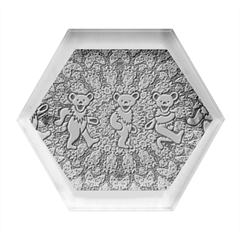 Grateful Dead Pattern Hexagon Wood Jewelry Box by Sarkoni