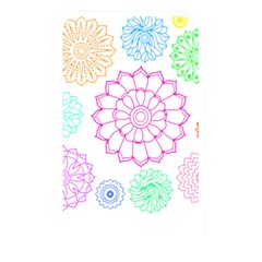 Flower Pattern T- Shirt Colorful Groovy Flower Pattern Outline T- Shirt Memory Card Reader (rectangular)
