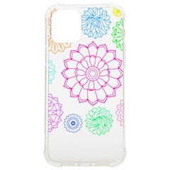 Flower Pattern T- Shirt Colorful Groovy Flower Pattern Outline T- Shirt Iphone 12/12 Pro Tpu Uv Print Case by EnriqueJohnson