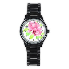 Flowers Art T- Shirtflowers T- Shirt (21) Stainless Steel Round Watch by EnriqueJohnson