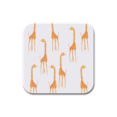 Giraffe Pattern T- Shirt Giraffes T- Shirt Rubber Square Coaster (4 Pack) by EnriqueJohnson