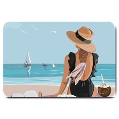 Rest By The Sea Large Doormat by SychEva