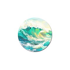 Waves Ocean Sea Tsunami Nautical Painting Golf Ball Marker