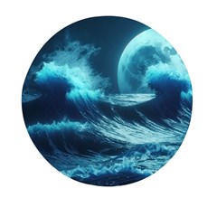 Moonlight High Tide Storm Tsunami Waves Ocean Sea Mini Round Pill Box (pack Of 5) by uniart180623