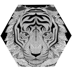 Tiger Head Wooden Puzzle Hexagon by Ket1n9