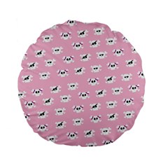 Girly Girlie Punk Skull Standard 15  Premium Flano Round Cushions by Ket1n9