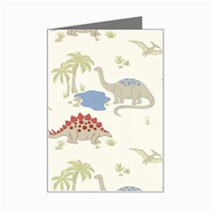 Dinosaur Art Pattern Mini Greeting Card by Ket1n9