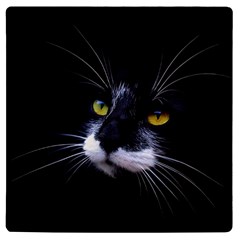 Face Black Cat Uv Print Square Tile Coaster  by Ket1n9