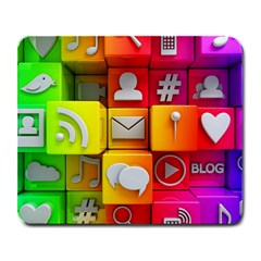 Colorful 3d Social Media Large Mousepad by Ket1n9