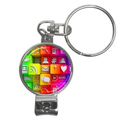 Colorful 3d Social Media Nail Clippers Key Chain by Ket1n9