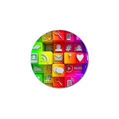 Colorful 3d Social Media Golf Ball Marker (4 Pack) by Ket1n9