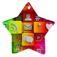 Colorful 3d Social Media Star Ornament (two Sides) by Ket1n9