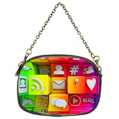 Colorful 3d Social Media Chain Purse (one Side) by Ket1n9
