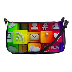 Colorful 3d Social Media Shoulder Clutch Bag by Ket1n9
