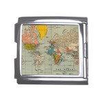 Vintage World Map Mega Link Italian Charm (18mm)
