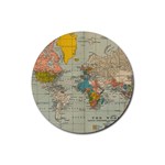 Vintage World Map Rubber Round Coaster (4 pack)