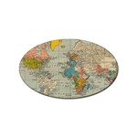 Vintage World Map Sticker Oval (100 pack)