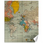 Vintage World Map Canvas 16  x 20 