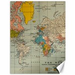 Vintage World Map Canvas 36  x 48 