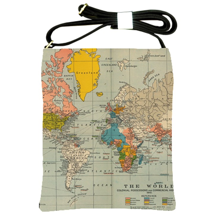 Vintage World Map Shoulder Sling Bag