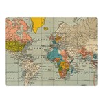 Vintage World Map Two Sides Premium Plush Fleece Blanket (Mini)