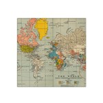 Vintage World Map Satin Bandana Scarf 22  x 22 