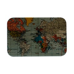 Vintage World Map Open Lid Metal Box (silver)   by Ket1n9