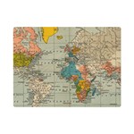 Vintage World Map Premium Plush Fleece Blanket (Mini)