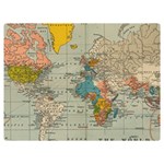 Vintage World Map Two Sides Premium Plush Fleece Blanket (Extra Small)