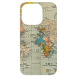 Vintage World Map iPhone 14 Pro Black UV Print Case