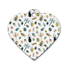 Insect Animal Pattern Dog Tag Heart (two Sides) by Ket1n9