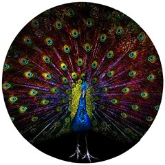 Beautiful Peacock Feather Wooden Puzzle Round by Ket1n9
