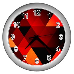 Abstract Triangle Wallpaper Wall Clock (silver) by Ket1n9