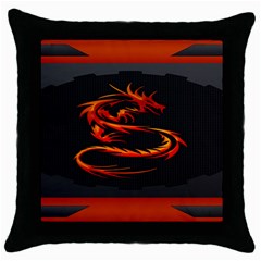 Dragon Throw Pillow Case (black) by Ket1n9