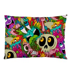 Crazy Illustrations & Funky Monster Pattern Pillow Case by Ket1n9