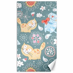 Cute Cat Background Pattern Canvas 40  X 72  by Ket1n9