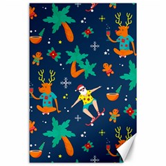 Colorful Funny Christmas Pattern Canvas 24  X 36  by Ket1n9