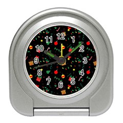 Christmas Pattern Texture Colorful Wallpaper Travel Alarm Clock by Ket1n9