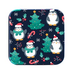 Colorful Funny Christmas Pattern Square Metal Box (black) by Ket1n9