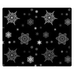 Christmas Snowflake Seamless Pattern With Tiled Falling Snow Premium Plush Fleece Blanket (Small)